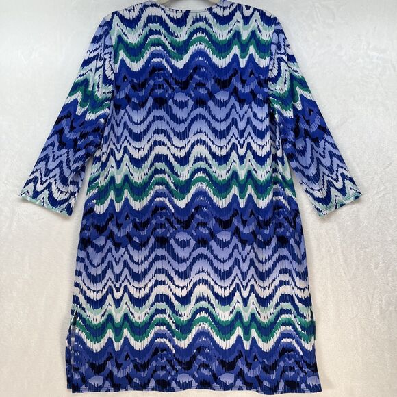 Chico’s Travelers Open Front Duster Cardigan Women’s Sz Medium Artsy 3/4 Sleeve - Picture 8 of 8